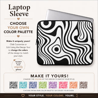 Housse Pour Ordinateur Portable Marbre abstrait noir et blanc