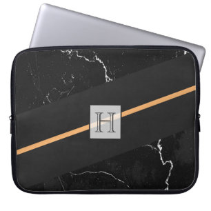 Housse Pour Ordinateur Portable Marbre noir