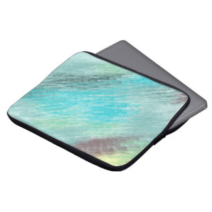 Housse Pour Ordinateur Portable Marbre turquoise, vert et mauve Abstrait