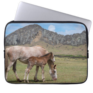 Housse Pour Ordinateur Portable Mare & Colt au cratère volcanique de Rano Raraku