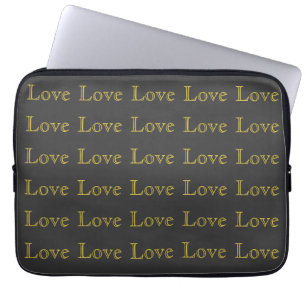 Housse Pour Ordinateur Portable Mariage Classique Amour Gris Or Élégant