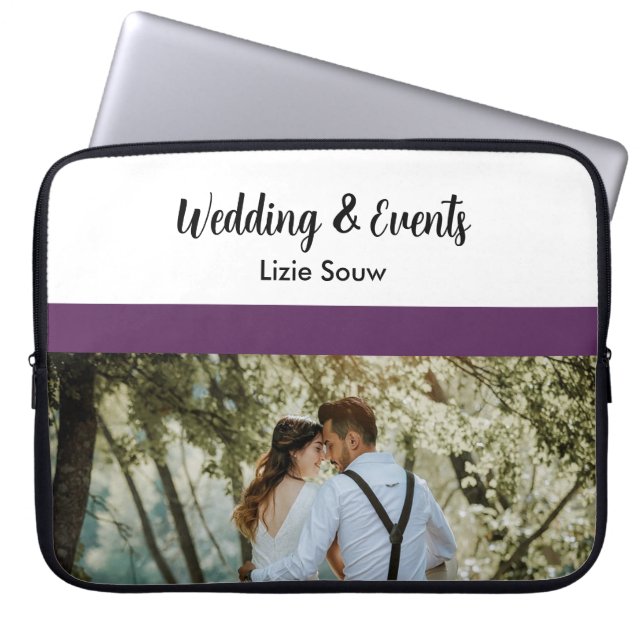 Housse Pour Ordinateur Portable Mariage violet et blanc (Devant)
