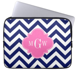 Housse Pour Ordinateur Portable Marine Lg Chevron Hot Pink #2 Quatrefoil 3 Monogra