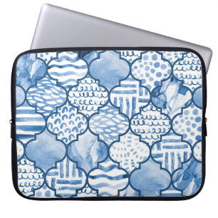 Housse Pour Ordinateur Portable Marocain géométrique, aquarelle motif sans couture