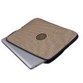 Housse pour ordinateur portable marron à carreaux (Devant bas)