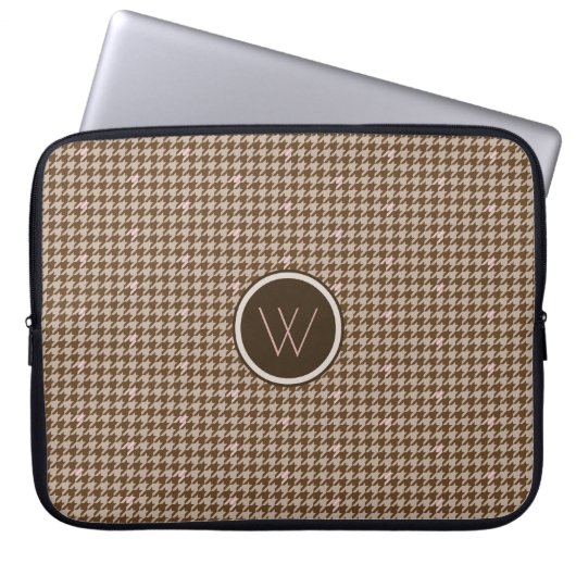 Housse pour ordinateur portable marron à carreaux (Devant)