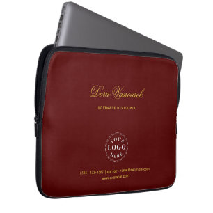 Housse Pour Ordinateur Portable Marron élégant Script personnalisé Moderne Profess