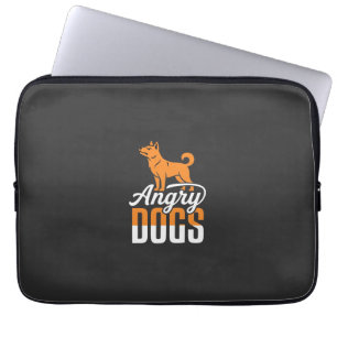 Housse Pour Ordinateur Portable Mascotte de vecteur de chiens en colère