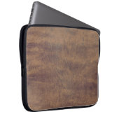 Housse Pour Ordinateur Portable Masculine en cuir Brown Peau rustique (Devant droit)