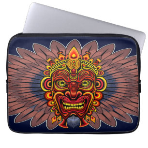 Housse Pour Ordinateur Portable Masque rituel du roi guerrier tribal