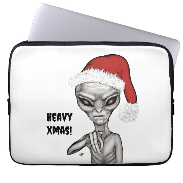 Housse Pour Ordinateur Portable Mauvais Alien, Lourds Noël ! (Devant)