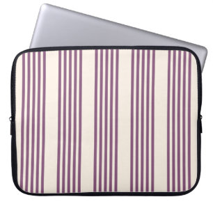 Housse Pour Ordinateur Portable Mauve violet beige cinq bandes motif