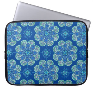 Housse Pour Ordinateur Portable Médaillons bleu Boho Sleeve pour ordinateur portab