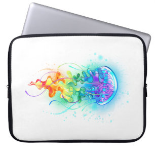 Housse Pour Ordinateur Portable Méduse arc-en-ciel