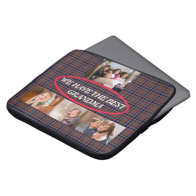 Housse Pour Ordinateur Portable Meilleur Arrière - plan Grandma Tartan (Devant haut)