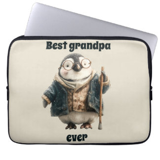 Housse Pour Ordinateur Portable Meilleur Grand-Papa Pingouin d'Hiver