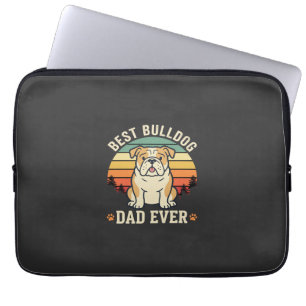 Housse Pour Ordinateur Portable Meilleur Papa Bouledogue Retro Vecteur
