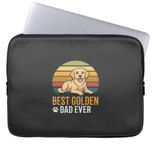 Housse Pour Ordinateur Portable Meilleur Papa Golden Retriever Rétro Chien