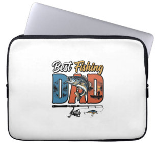 Housse Pour Ordinateur Portable Meilleur Papa Pêche Gravure Vintage Design de T-sh