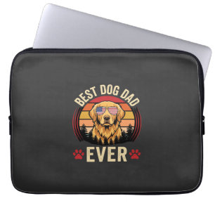Housse Pour Ordinateur Portable Meilleur papa pour chien Retro Golden Retriever