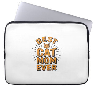 Housse Pour Ordinateur Portable Meilleure Maman de Chat Vintage Gravure Design_1