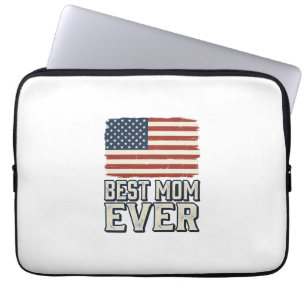 Housse Pour Ordinateur Portable Meilleure Maman Vintage American Flag Conception d