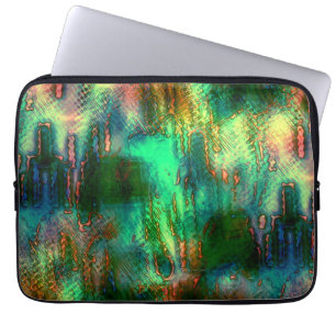 Housse Pour Ordinateur Portable Mélange de taches et de texture polonaise, vert br