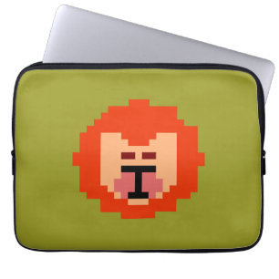 Housse Pour Ordinateur Portable Mélange pixellisé lion face lancer oreiller