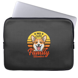 Housse Pour Ordinateur Portable Membre de la famille Corgi mignon amateur de chien