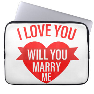 Housse Pour Ordinateur Portable Mens Valentines Day Proposition Je L'Aime Vous M