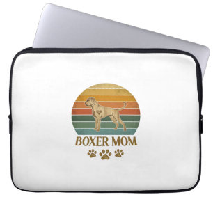 Housse Pour Ordinateur Portable Mère Boxer Chien Rétro Coucher de soleil Empreinte