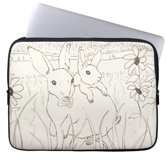 Housse Pour Ordinateur Portable Mère mignonne lapin lapin lapin (Devant)