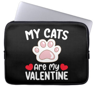 Housse Pour Ordinateur Portable Mes chats sont mon jour de la Saint-Valentin drôle