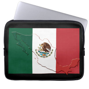 Housse Pour Ordinateur Portable MEXICO Drapeau Carte Ordinateur Patriotique NOIR