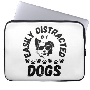 Housse Pour Ordinateur Portable Mignon facilement distrait par les chiens amateurs