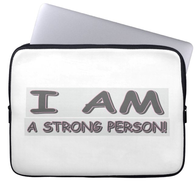 Housse Pour Ordinateur Portable Mignonne Expression Design STRONG PERSONNE" Achete (Devant)