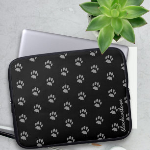 Housse Pour Ordinateur Portable Mignonne Manche Empreinte de patte Portable Noir e