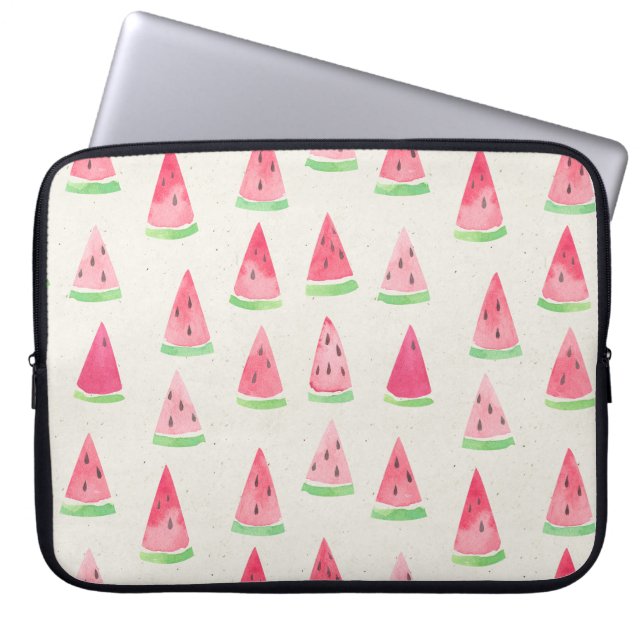 Housse Pour Ordinateur Portable Mignonne pastèque : motif d'aquarelle transparente (Devant)