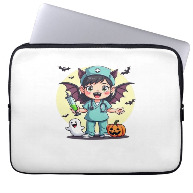 Housse Pour Ordinateur Portable Mignonne petite infirmière sorcière Halloween Prem (Devant)