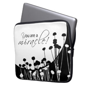Housse Pour Ordinateur Portable Miracle de rétablissement, noir et blanc