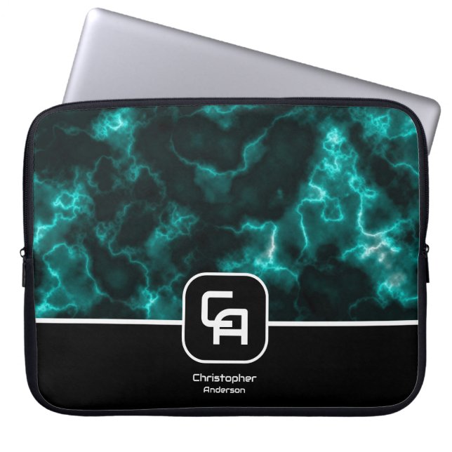 Housse Pour Ordinateur Portable Misty Smoke Monogram Aqua (Devant)