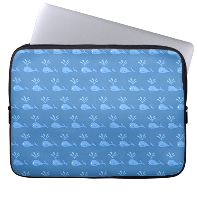 Housse Pour Ordinateur Portable Modèle de baleine bleue (Devant)