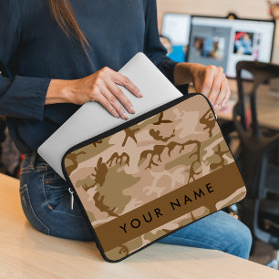 Housse Pour Ordinateur Portable Modèle de camouflage du désert, Votre nom, Personn