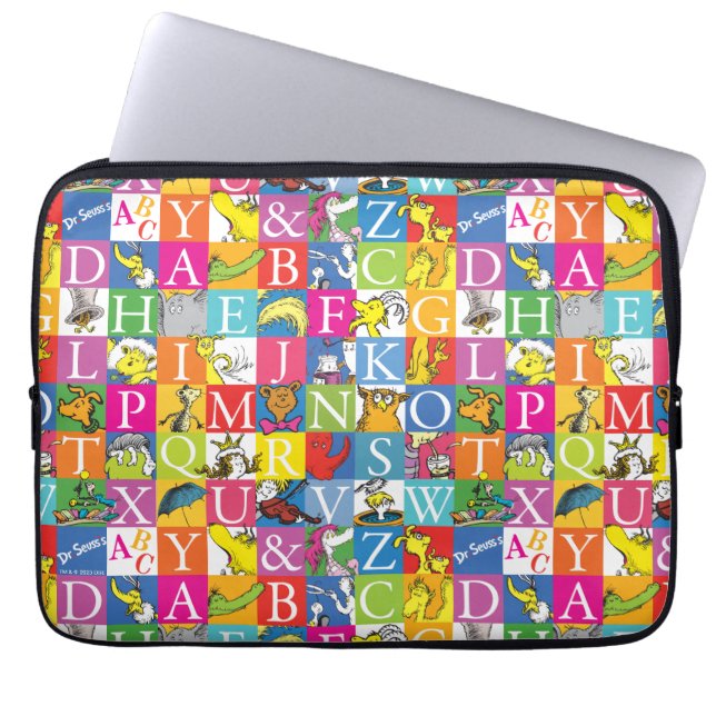 Housse Pour Ordinateur Portable Modèle de lettres en bloc colorées de l'alphabet d (Devant)