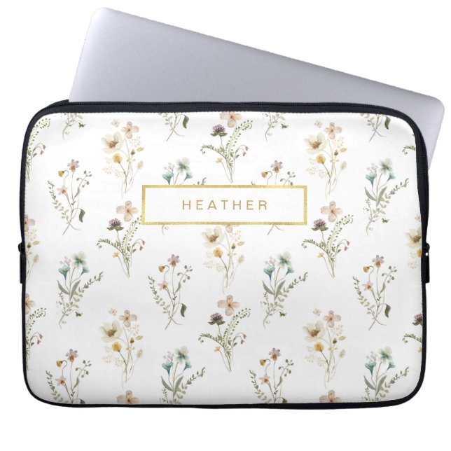 Housse Pour Ordinateur Portable Modèle floral (Devant)