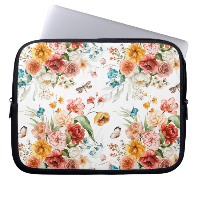 Housse Pour Ordinateur Portable Modèle floral du jardin (Devant)