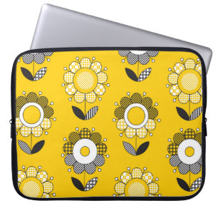Housse Pour Ordinateur Portable Modèle floral jaune simple