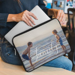 Housse Pour Ordinateur Portable Modèle photo moderne simple Nom de famille personn<br><div class="desc">Simple Modern Modèle photo Personnalisé Nom de famille Portable Sleeve comprend votre photo préférée avec votre nom de famille personnalisé. Fait un cadeau fantastique pour Noël, anniversaire, anniversaire, fête des mères, Fête des pères, fête des grands-parents et plus encore. Personnalisez en modifiant le texte dans la zone de texte fournie....</div>