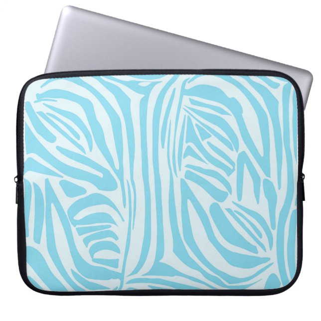 Housse Pour Ordinateur Portable Modèle Zèbre Bleu (Devant)