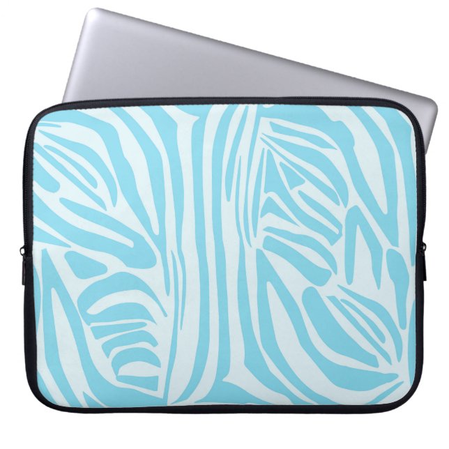 Housse Pour Ordinateur Portable Modèle Zèbre Bleu (Devant)